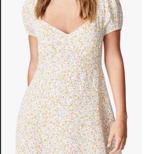 Cotton On Yellow Ditsy Floral tie Back Mini Dress